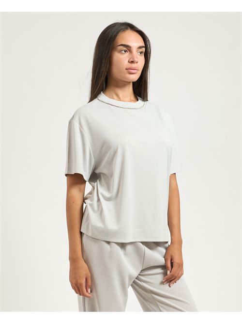 T-shirt donna EA7 con dettaglio strass EMPORIO ARMANI EA7 | 7W000442-AF13919U9001